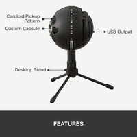 Logitech for Creators Blue Snowball iCE USB Microphone for Gaming, Streaming, Podcasting, Twitch, YouTube, Discord, Recording for PC and Mac, Plug & Play - White