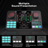 FDUCE SC11 Audio Interface, Podcast Equipment Bundle, Podcast Production Console for Youtube, Tiktok, Live Streaming, Podcast Recording, DJ&Gaming