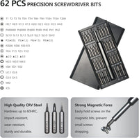 64 in 1 Precision Screwdriver Set, Small Screwdriver Set, Electronics Screwdriver Set for Computer PC Laptop MacBook iPhone Cell Phone Nintendo Switch PS4 Xbox Watch Glasses Eyeglass