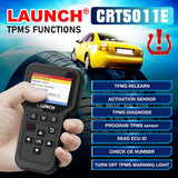 Re-New LAUNCH CRT5011E TPMS Relearn Tool,OBDII Code Reader,Activate/Relearn All Brand Sensors, Read&Program LTR-01 Sersors (315/433MHz),Reset TPMS,Free Upgrade