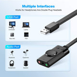 USB Sound Card, External Sound Card with Volume Control, USB to 3.5mm Jack Audio Adapter