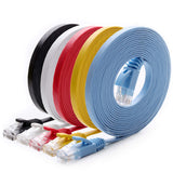 Cat 6 Ethernet Cable 10 ft (5 Pack) (at a Cat5e Price but Higher Bandwidth) Cat6 Internet Network Cable Flat - Ethernet Patch Cables Short - Computer LAN Cable with Snagless RJ45 Connectors