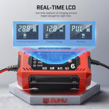 SUHU 24/7 Storage Battery Maintainer, 12V 6A Car Battery Charger Trickle Charger Auto Stop for Lead Acid Battery Charging and Maintenance