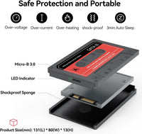 SSD Enclosure 2.5", FEMORO External Hard Drive Enclosure 2.5 " SATA to USB3.0 Adapter Tool-Free, 2.5 Inch SSD Case SATA III Support UASP