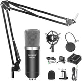 Neewer NW-700 Professional Condenser Microphone & NW-35 Suspension Boom Scissor Arm Stand with XLR Cable and Mounting Clamp & NW-3 Pop Filter & 48V Phantom Power Supply with Adapter Kit