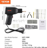 VEVOR Plastic Welding Kit, 70/150W Dual Power Hot Stapler Plastic Welder Gun, Professional Car Bumper Repair Kit for Kayak Toys Plastic Crack, with 56PCS Welding Rods| 600PCS 6 Types Staples| Pliers