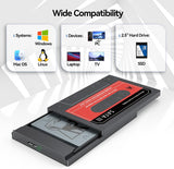 SSD Enclosure 2.5", FEMORO External Hard Drive Enclosure 2.5 " SATA to USB3.0 Adapter Tool-Free, 2.5 Inch SSD Case SATA III Support UASP