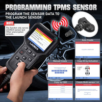 Re-New LAUNCH CRT5011E TPMS Relearn Tool,OBDII Code Reader,Activate/Relearn All Brand Sensors, Read&Program LTR-01 Sersors (315/433MHz),Reset TPMS,Free Upgrade