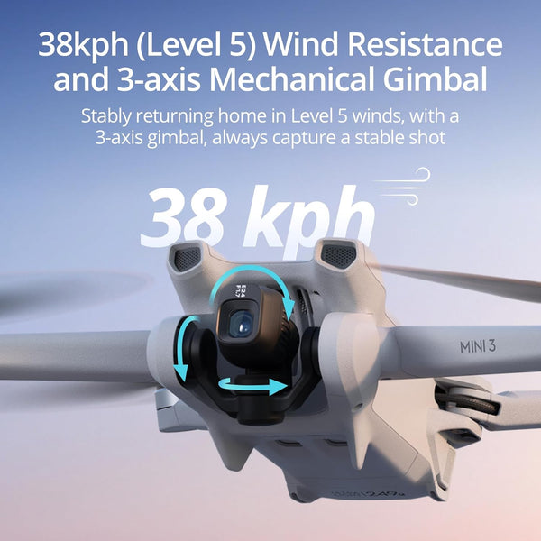 DJI Mini 3, Drones with Camera for Adults 4K, 38-min Flight Time, up to 32800ft (10km) Video Transmission, True Vertical Shooting, GPS Auto Return Integrated, Mini Drone with Camera for Beginners