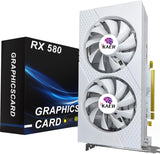 KAER RX580 8GB Graphics Card GDDR5 256bit Computer Graphics Card with Dual Fans 1284/7000MHz,PCI Express 3.0 Gaming Graphics Card, DVI HDMI DP Desktop