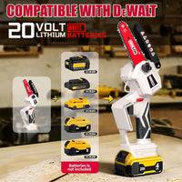 4 Inch Cordless Mini Chainsaw for Dewalt 20v Battery, Portable Brushless Chainsaw With Security Lock [Seniors Friendly], Wood Cutting, Tree Trimming (Includes Battery)