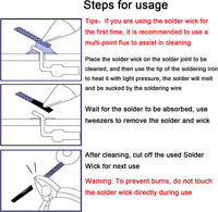 Solder Wicks，No-Clean Solder Wick，10ft Length 2 Pieces Desoldering Braided Wicks. Solder Removal Tool，Desoldering Wick Used to Remove the Solder and Disassemble Electrical Components