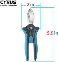 6” Gardening Scissors Hand Pruner Pruning Shear with Curved Stainless Steel Blades Plant Shears Garden Clippers Handheld