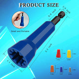 Wire Nut Driver, Spin Twist Wire Connector Socket, Wire Twisting Spinner, Wire Connector Driver with 1/4" Chuck, Enhanced Wiring Efficiency, 2*Wire Twister Tool+100pcs Wire Caps