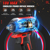 Cordless Impact Wrench for Milwaukee 18V Battery, 1/2" Impact Driver Gun High Torque 250 ft-lbs (330N.m), Brushless Power Tool with Belt Clip (Battery Not Included)