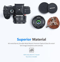 Neewer 35mm F1.7 Large Aperture APS-C Manual Focus Prime Fixed Lens, Compatible with Sony E-Mount APS-C Mirrorless Cameras Sony A7III A9 NEX 3 3N 5 NEX 5T NEX 5R NEX 6 7 A5000 A3000 A6100, etc