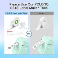 POLONO Label Maker Machine with Tape, P31S Portable Bluetooth Label Printer, Built-in Cutter Mini Label Makers Handheld Sticker Maker with Multiple Templates Easy Use for Office Home, Green