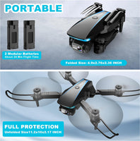 Mini Drone with Camera - 1080P HD Foldable Drone with Stable Hover, Gravity Control, Auto-Follow, Trajectory Flight, 90° Adjustable Lens, One Key Take Off, 2 Batteries, Drones for Adults Kids