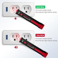 KAIWEETS Voltage Tester/Non-Contact Voltage Tester AC 50V-1000V, Live/Null Wire Tester, Electrical Tester with Buzzer Alarm, Wire Breakpoint Finder-VT100 (Red)