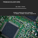 Solder Wire Lead Free Rosin Core Flux 0.8mm Electric Solder Fine Sn99 Ag0.3 Cu0.7 Flow 0.032in 0.11lb for Electronics Soldering Unlead 50g