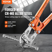 VEVOR Bolt Cutter, 18" Lock Cutter, Bi-Material Handle with Soft Rubber Grip, Chrome Molybdenum Alloy Steel Blade, Heavy Duty Bolt Cutter for Rods, Bolts, Wires, Cables, Rivets, and Chains