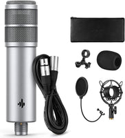 Donner Dynamic Microphone for Podcasting, Recording, XLR Microphone for Streaming & Studio, Vocal Optimization Solution, Low-Cut Function, Mic Kit with Shock Mount, Windscreen