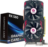 RX 580 8GB Graphics Card, 2048SP 1289MHz GDDR5 256bit Radeon RX580 AMD GPU Video Card with Dual Cooling Fan, HDMI, 3*DP, DVI-Output, 8K PCIE 3.0 Computer Graphics Card for Gaming PC