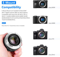 Neewer 35mm F1.7 Large Aperture APS-C Manual Focus Prime Fixed Lens, Compatible with Sony E-Mount APS-C Mirrorless Cameras Sony A7III A9 NEX 3 3N 5 NEX 5T NEX 5R NEX 6 7 A5000 A3000 A6100, etc