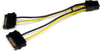 StarTech.com 6in SATA Power to 6 Pin PCI Express Video Card Power Cable Adapter - SATA to 6 pin PCIe power, Black, Yellow (SATPCIEXADAP)