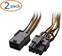 Cable Matters 2-Pack 6 Pin to 8 Pin PCIe Adapter Power Cable - 4 Inches