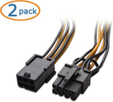 Cable Matters 2-Pack 6 Pin to 8 Pin PCIe Adapter Power Cable - 4 Inches