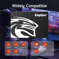 KingSpec 128GB SATA III SSD 6Gb/s, 2.5" SATA SSD with 3D NAND Flash, Internal Solid State Hard Drives, for Laptop and PC Desktop (R/W Speed up to 550/520 MB/s)