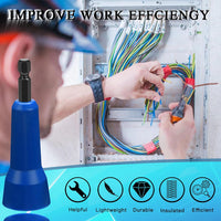 Wire Nut Driver, Spin Twist Wire Connector Socket, Wire Twisting Spinner, Wire Connector Driver with 1/4" Chuck, Enhanced Wiring Efficiency, 2*Wire Twister Tool+100pcs Wire Caps