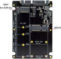CableCC 2 in 1 Combo M.2 NGFF B-key & mSATA SSD to SATA 3.0 Adapter Converter Case Enclosure