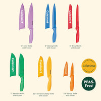 Cuisinart 12-Piece Kitchen Knife Set, Multicolor Advantage Cutlery, C55-01-12PCKS