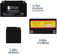 Mighty Max Battery YTX7A-BS -12 Volt 6 AH, 105 CCA, Rechargeable Maintenance Free SLA AGM Motorcycle Battery