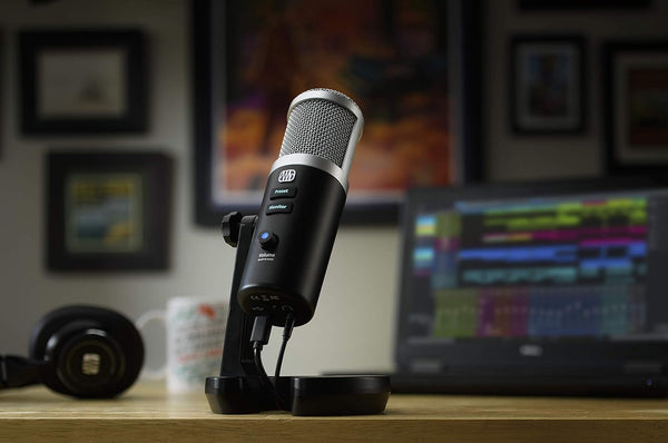 PreSonus Revelator USB Condenser Microphone for podcasting, live streaming, with built-in voice effects plus loopback mixer for gaming, casting, and recording interviews over Skype, Zoom, Discord