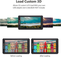 FEELWORLD F6 with Battery+ Integrated Battery Charger + Micro&Mini HDMI Cords 6 Inch FHD IPS On Camera 4K HDMI Monitor with All Waveform,3D Lut Load and 8V DC Power Output