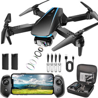 Mini Drone with Camera - 1080P HD Foldable Drone with Stable Hover, Gravity Control, Auto-Follow, Trajectory Flight, 90° Adjustable Lens, One Key Take Off, 2 Batteries, Drones for Adults Kids