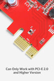 Inateck PCI-e to USB 3.0 (4 Ports) PCI Express Card and 15-Pin Power Connector, Red