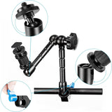 Neewer 30cm/11.8inch Aluminum Alloy Articulating Magic Arm with 15mm Rod Clamp for Mounting LED light, Monitor, Flash to DSLR Camera or DSLR Movie Rig