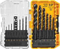 DEWALT Drill Bit Set, 14-Piece, 135 Degree Split Point, For Plastic, Wood and Metal (DWA1184)