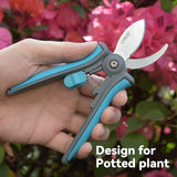 6” Gardening Scissors Hand Pruner Pruning Shear with Curved Stainless Steel Blades Plant Shears Garden Clippers Handheld