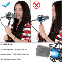 Neewer NW-700 Professional Condenser Microphone & NW-35 Suspension Boom Scissor Arm Stand with XLR Cable and Mounting Clamp & NW-3 Pop Filter & 48V Phantom Power Supply with Adapter Kit