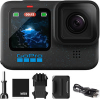 GoPro Hero12 Black E-Commerce Package - Waterproof Action Camera with 5.3K60 Ultra HD Video, 27MP Photos, HDR, 1/1.9" Image Sensor, Live Streaming, Webcam, Stabilization