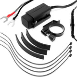 GoHawk Waterproof SAE to Dual USB Charger Adapter Kit Cable 2.1A w/Power Switch, SAE Quick Disconnector, 7/8-1 1/8" Motorcycle ATV UTV for Smart Phone GPS Tablet