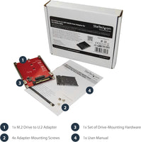 StarTech.com M.2. PCI-e NVMe to U.2 (SFF-8639) Adapter - Not Compatible with SATA Drives or SAS Controllers - For M.2 PCIe NVMe SSDs - PCIe M.2 Drive to U.2 Host Adapter - M2 SSD Converter, TAA