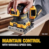 DEWALT 20V MAX* XR Palm Sander, Sheet, Variable Speed, 1/4-Inch, Tool Only (DCW200B)