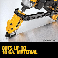 DEWALT Metal Shear/Cutter Drill Attachment, Impact Ready, 360 Degree Pivoting Head, Cuts 18GA Material