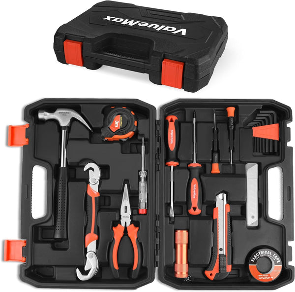 VALUEMAX Tool Set, Home Tool Kit with Plastic Storage Case, 30 Pieces Basic Tool Kit, Household Tool Kit for Home Repairs, DIY Projects and College Dormitory Use
